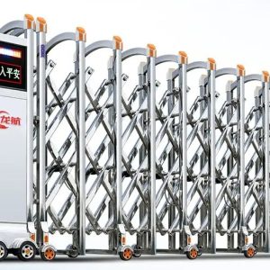 不锈钢电动伸缩门工厂小区无轨平移门